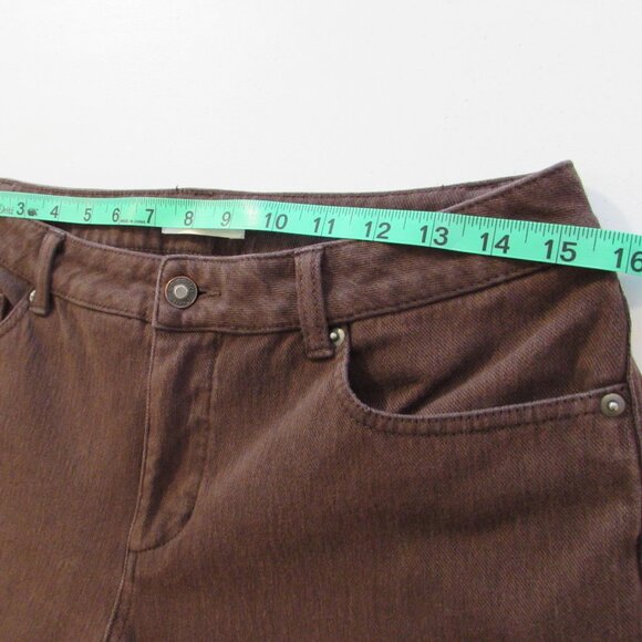 Coldwater Creek Brown Knit Denim Boot Cut Pants Size 8 - Picture 8 of 13